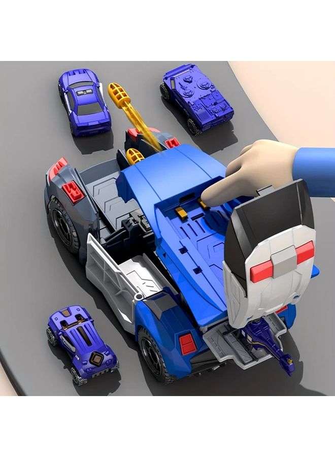 5 في 1 لعبة سيارة شرطة متحولة مع طائرة هليكوبتر ومركبة تجميع افعلها بنفسك - Image 4